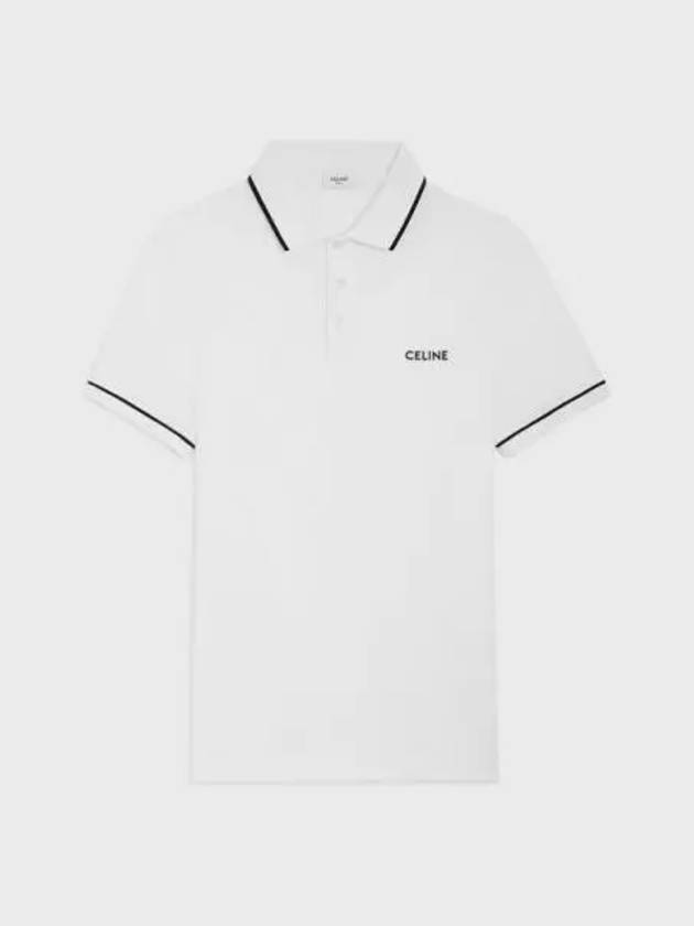 Classic Embroidered Logo Cotton PK Shirt White - CELINE - BALAAN 2