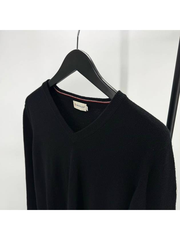 V neck knit sweater black M size - MONCLER - BALAAN 4