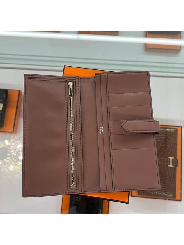 Bean long wallet light brown silver box - HERMES - BALAAN 4