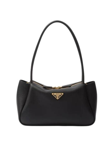 Triangle Logo Medium Shoulder Bag Black - PRADA - BALAAN 1