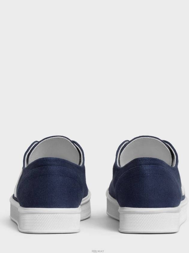 Jane Triomphe Patch Canvas Calfskin Low Top Sneakers Navy - CELINE - BALAAN 6