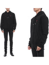 Red Heart Logo Classic Cotton Hoodie Black - AMI - BALAAN 3