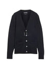 V-Neck Wool Cardigan Navy - TOM FORD - BALAAN 2