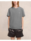 Embroidered Logo Cotton Short Sleeve T-Shirt Grey - AMI - BALAAN 3