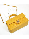 Top Handle Lambskin Mini Flap Cross Bag Yellow - CHANEL - BALAAN 8