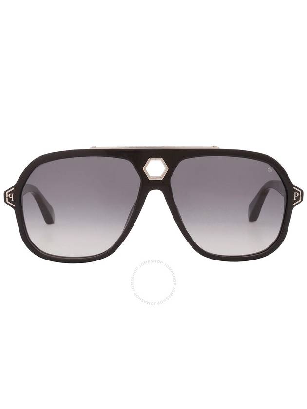 Philipp Plein Grey Gradient Navigator Men's Sunglasses SPP004M 0700 61 - PHILIPP PLEIN - BALAAN 1