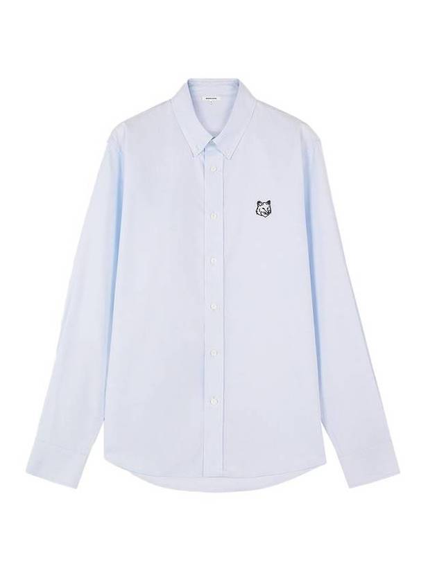 Contour Fox Head Casual Long Sleeve Shirt Blue - MAISON KITSUNE - BALAAN 1