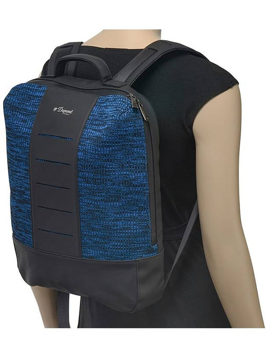 Dupont Jet Millennium Black and Blue Rubber and Canvas Backpack 195001 - S.T. DUPONT - BALAAN 2