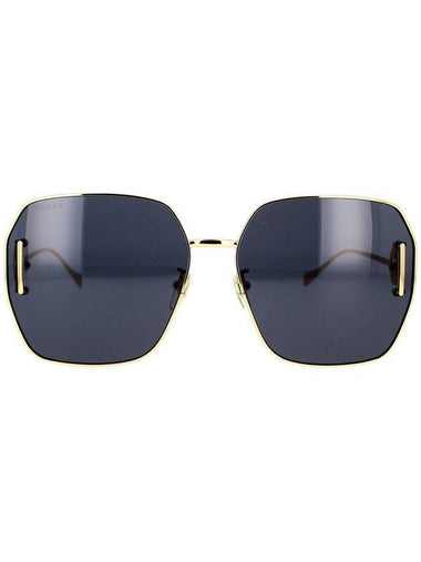 Eyewear Shiny Gold Frame Sunglasses Gray - GUCCI - BALAAN 1