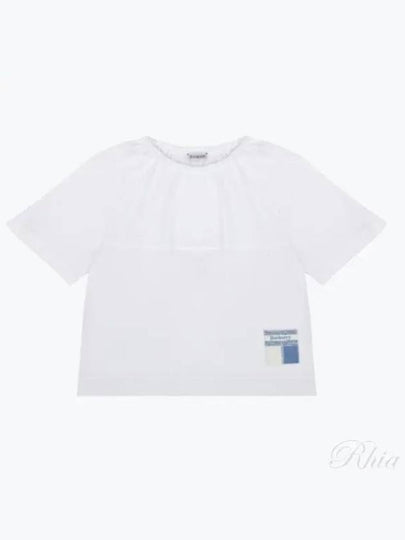 Kids Logo Patch Cotton Short Sleeve T-Shirt White - BURBERRY - BALAAN 2