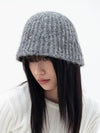 Wool badge knit bucket hatgray - HIGH SCHOOL DISCO - BALAAN 2