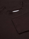 Loose ribbed mock neck knit t-shirt DARK BROWN - WEST GRAND BOULEVARD - BALAAN 4