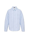 La Chemise Boulanger Striped Cotton Long Sleeve Shirt Blue - JACQUEMUS - BALAAN 2