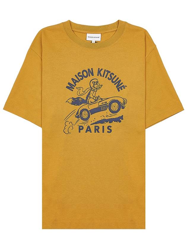 Racing Fox Short Sleeve T-Shirt Yellow - MAISON KITSUNE - BALAAN 10