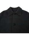 Wool Single Coat Dark Grey - AMI - BALAAN 4