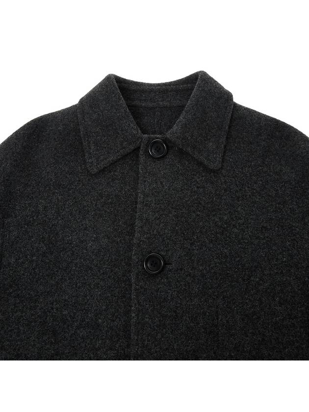 Wool Single Coat Dark Grey - AMI - BALAAN 4