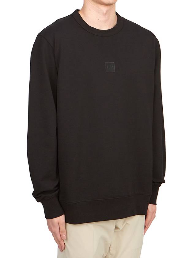 Metropolis Series Stretch Fleece Logo Sweatshirt Black - CP COMPANY - BALAAN 4