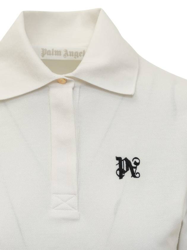 PA Monogram Crop Polo Top PWGB012S24FAB0010310 - PALM ANGELS - BALAAN 4