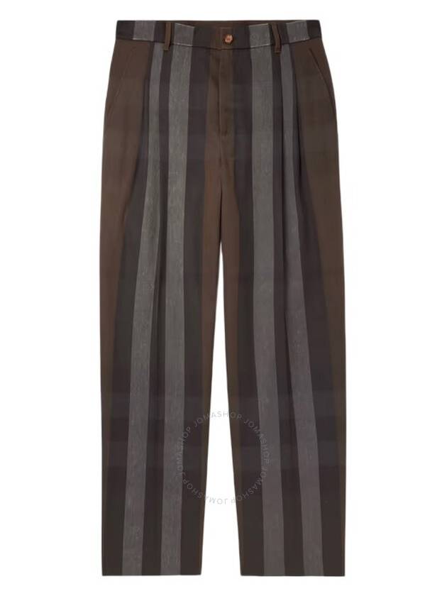 Straight Leg Pleated Check Twill Trousers 8070154 B0080434945 - BURBERRY - BALAAN 2