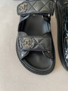 CC Logo Velcro Sandals Black - CHANEL - BALAAN 4