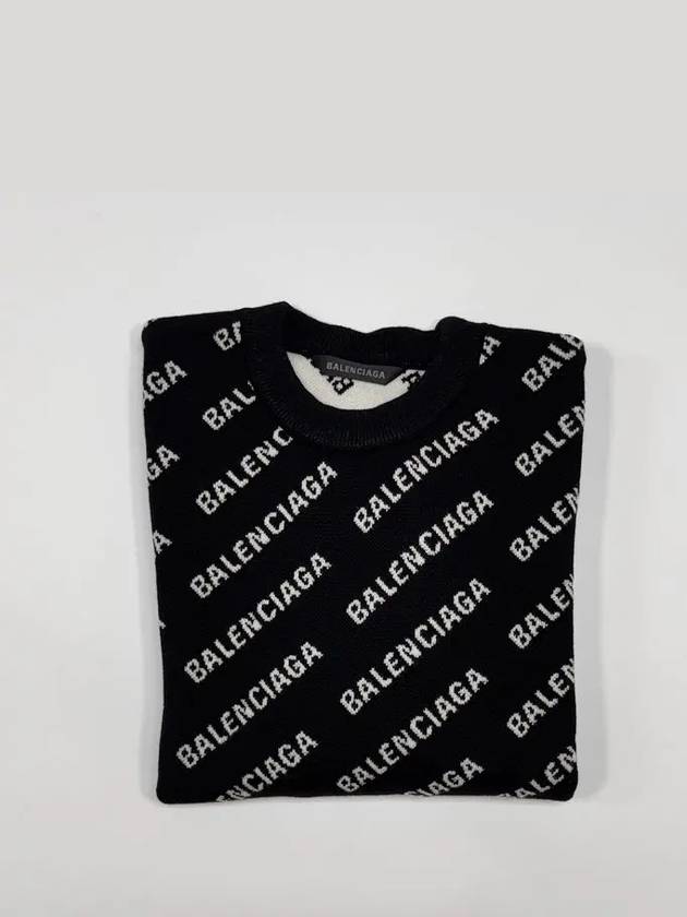 All-Over Mini Logo Wool Knit Top Black - BALENCIAGA - BALAAN 11