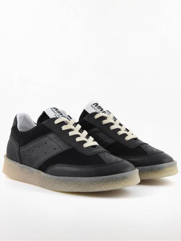 6 Court Logo Tongue Low Top Sneakers Black - MAISON MARGIELA - BALAAN 3