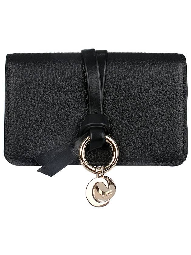 Alphabet Leather Flap Card Wallet Black - CHLOE - BALAAN 2