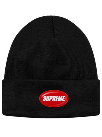 Rubber Patch Beanie Black - SUPREME - BALAAN 1