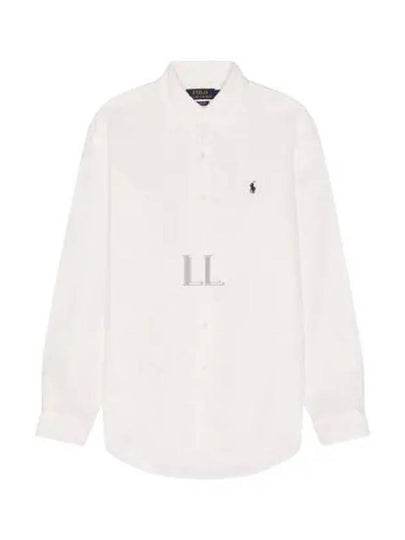 Embroidered Logo Pony Oxford Long Sleeve Shirt White - POLO RALPH LAUREN - BALAAN 2