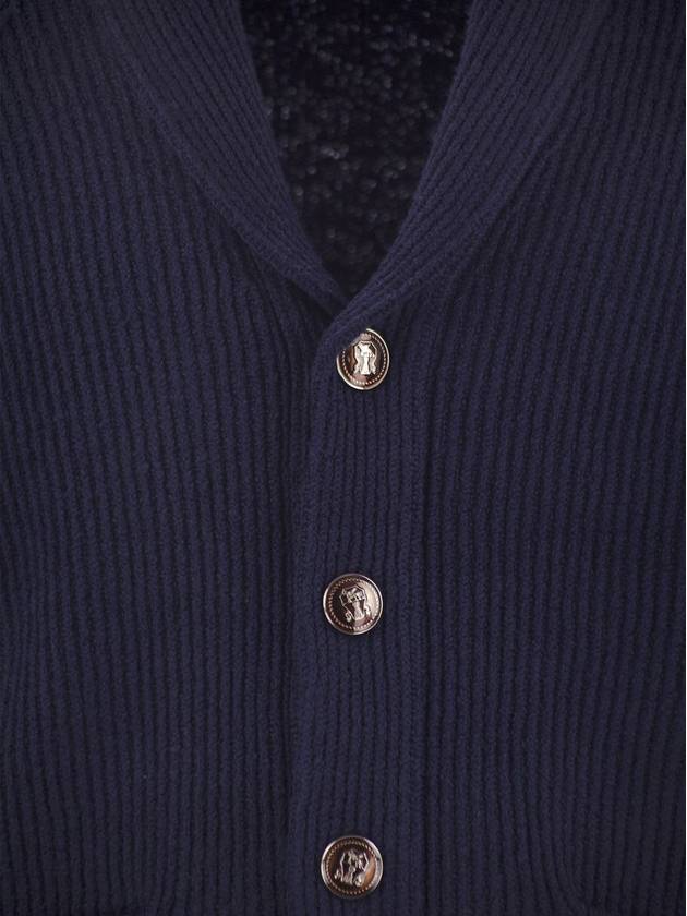 Buttoned cotton rib cardigan - BRUNELLO CUCINELLI - BALAAN 4