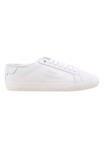 Women's Court Classic Python Low Top Sneakers White - SAINT LAURENT - BALAAN 1