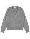 Milano Stitch Sprite Armband Cotton V-neck Cardigan Light Grey - THOM BROWNE - BALAAN 2