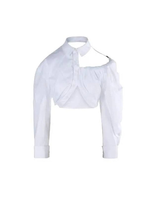 Women s Blouse Shirt GALLIGA Asymmetric Crop 23H233SH037 1454 100 - JACQUEMUS - BALAAN 1