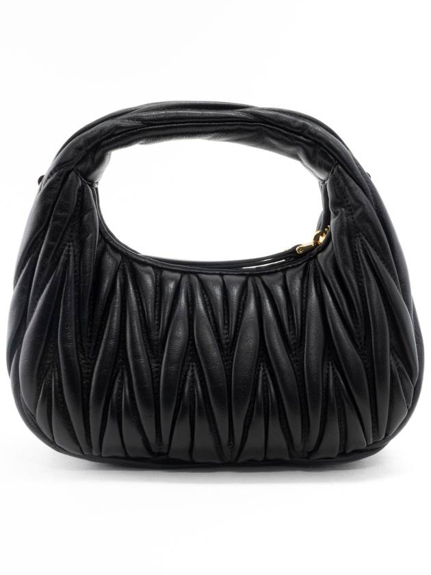 Wander Matelasse Nappa Leather Hobo Mini Bag Black - MIU MIU - BALAAN 6