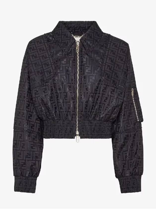 Women's Monogram Logo Bomber Jacket Black - FENDI - BALAAN 3