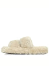 Triomphe Shearling Fur Slippers Beige - CELINE - BALAAN 3