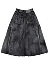 Damaged Crack Washing Denim Skirt - PEOPLE OF THE WORLD - BALAAN 4