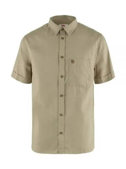 Men's Evik Travel Short Sleeve Shirt Sand Stone - FJALL RAVEN - BALAAN 2