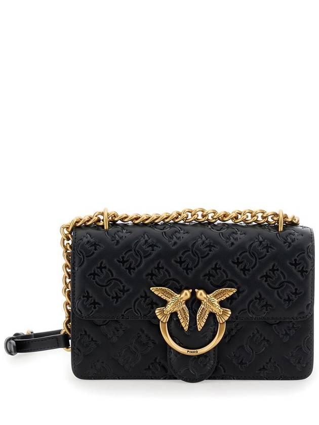 'Love One' Black Mini Crossbody Bag With Logo On The Bukle In Leather Woman - PINKO - BALAAN 1