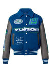 Embroidered Varsity Bomber Jacket Blue - LOUIS VUITTON - BALAAN 2