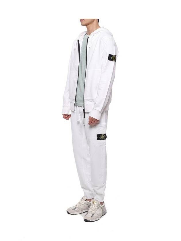 Wappen Patch Cotton Hooded Zip Up White - STONE ISLAND - BALAAN 5