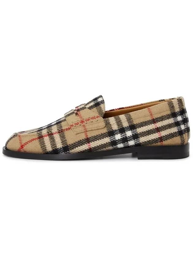 Check Wool Felt Loafers Beige - BURBERRY - BALAAN 2