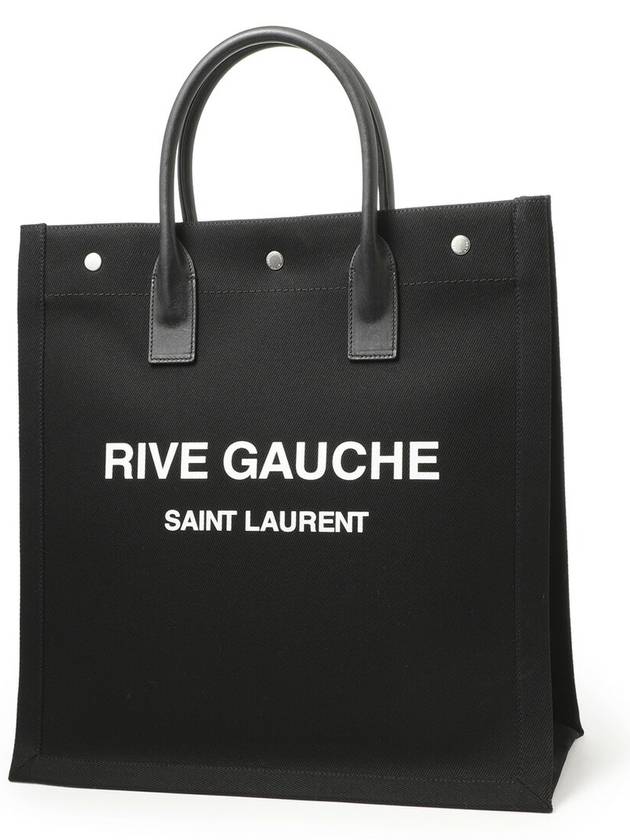 Rive Gauche Canvas Tote Bag Black - SAINT LAURENT - BALAAN 2