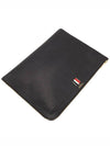 Black Pebble Grain Leather Document Folio Large Clutch - THOM BROWNE - BALAAN 4