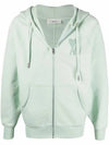 Heart Logo Patch Zip Up Hoodie Green - AMI - BALAAN 1