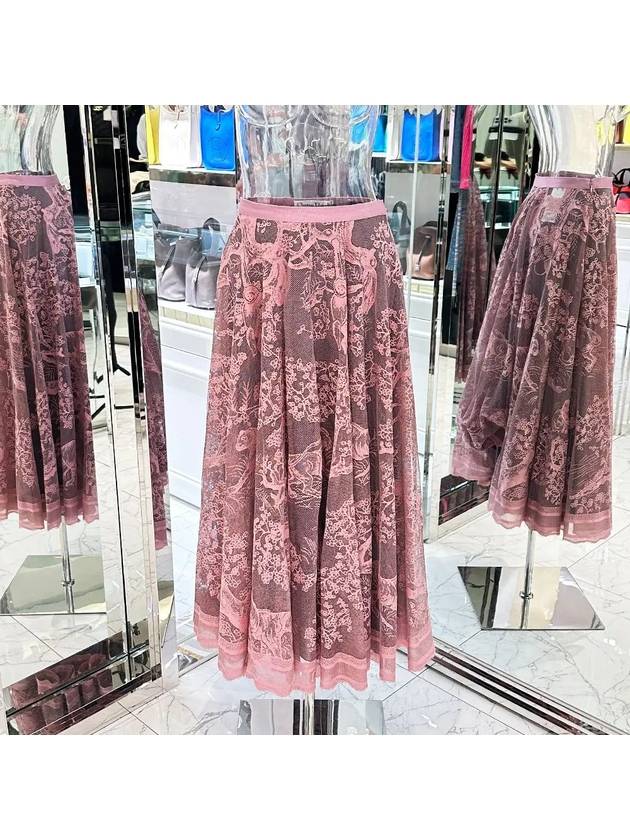 Riviera midi skirt 38 pink gray 4ET0462 - DIOR - BALAAN 1