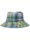 Tech Logo Patch Plaid Bucket Hat Green - GANNI - BALAAN 5