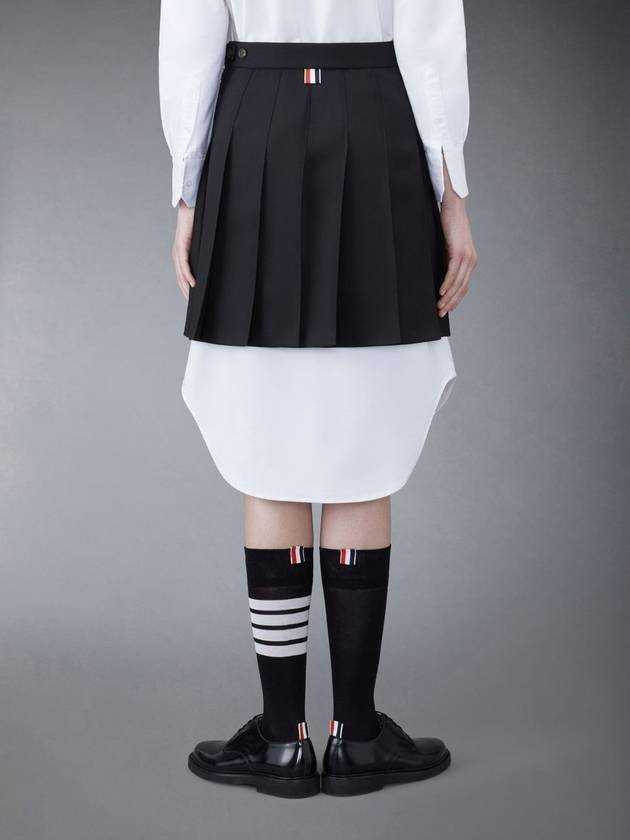 Wool Fresco Pleated Mini Skirt FGC402V 00473 001 - THOM BROWNE - BALAAN 4