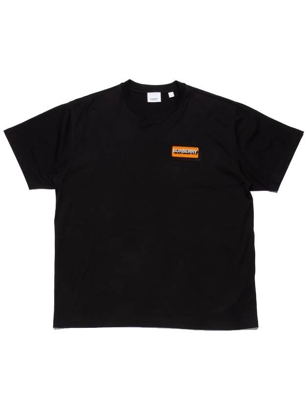 square logo short sleeve t-shirt black - BURBERRY - 1