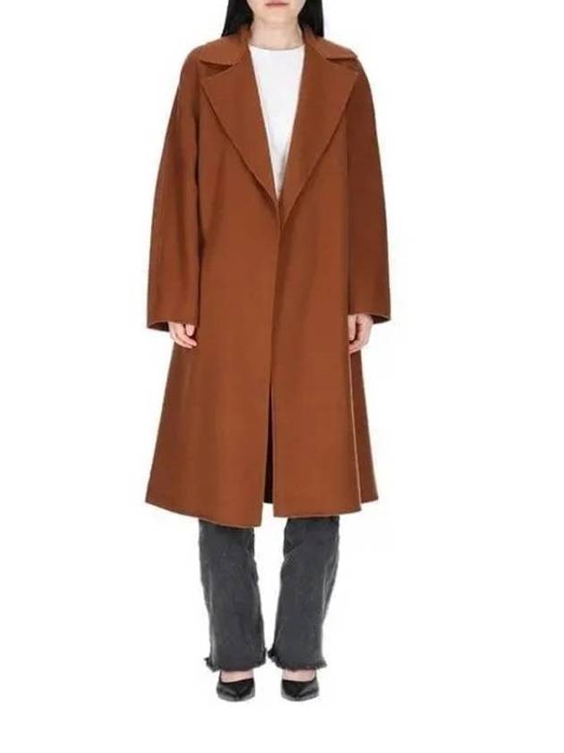 Women's Cles Belted Wool Single Coat Brown - MAX MARA - BALAAN 1